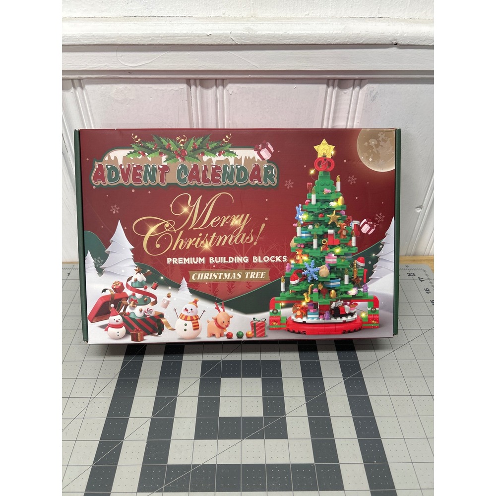 Advent Calendar Christmas Tree Building Blocks 24 Days Builds NIB Holiday Decor